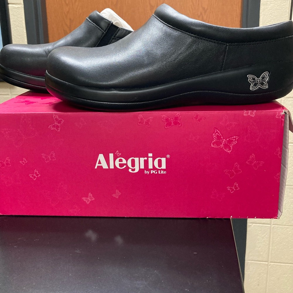 Algeria by PG Lite Kayla Clog- Black Nappa Size 9 Brand New